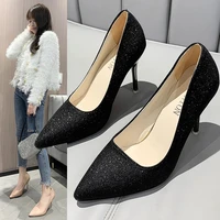 large size high heels women spring and autumn 2022 new pointed toe solid color comfortable fashion shallow mouth womens shoes
