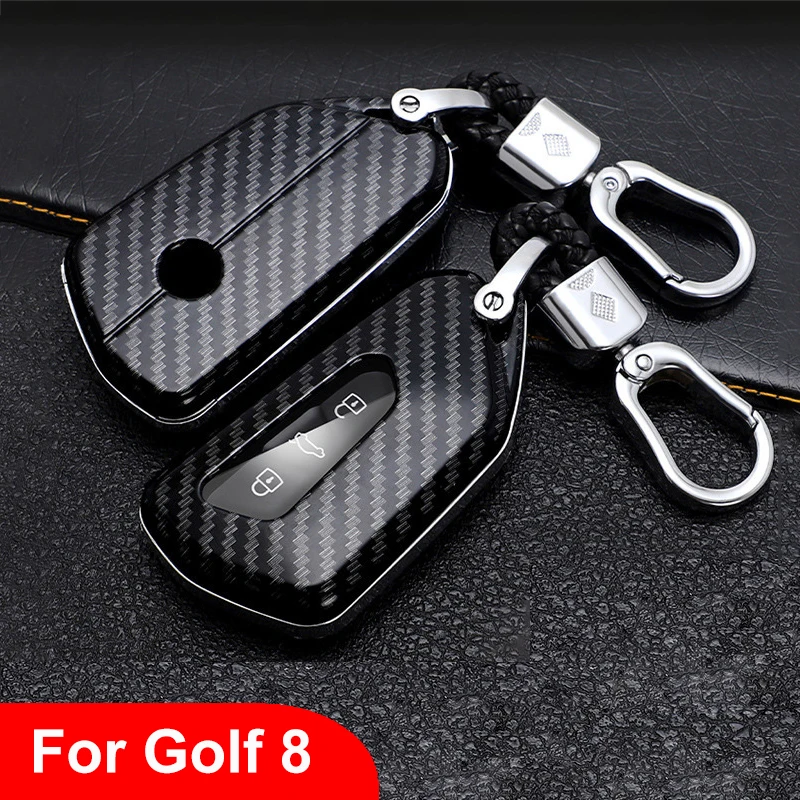 

Carbon Fiber Car ABS Protective Key Cover Case Shell For Volkswagen VW Golf 8 MK8 2021-2022 Car Interior Decoration Accessorie