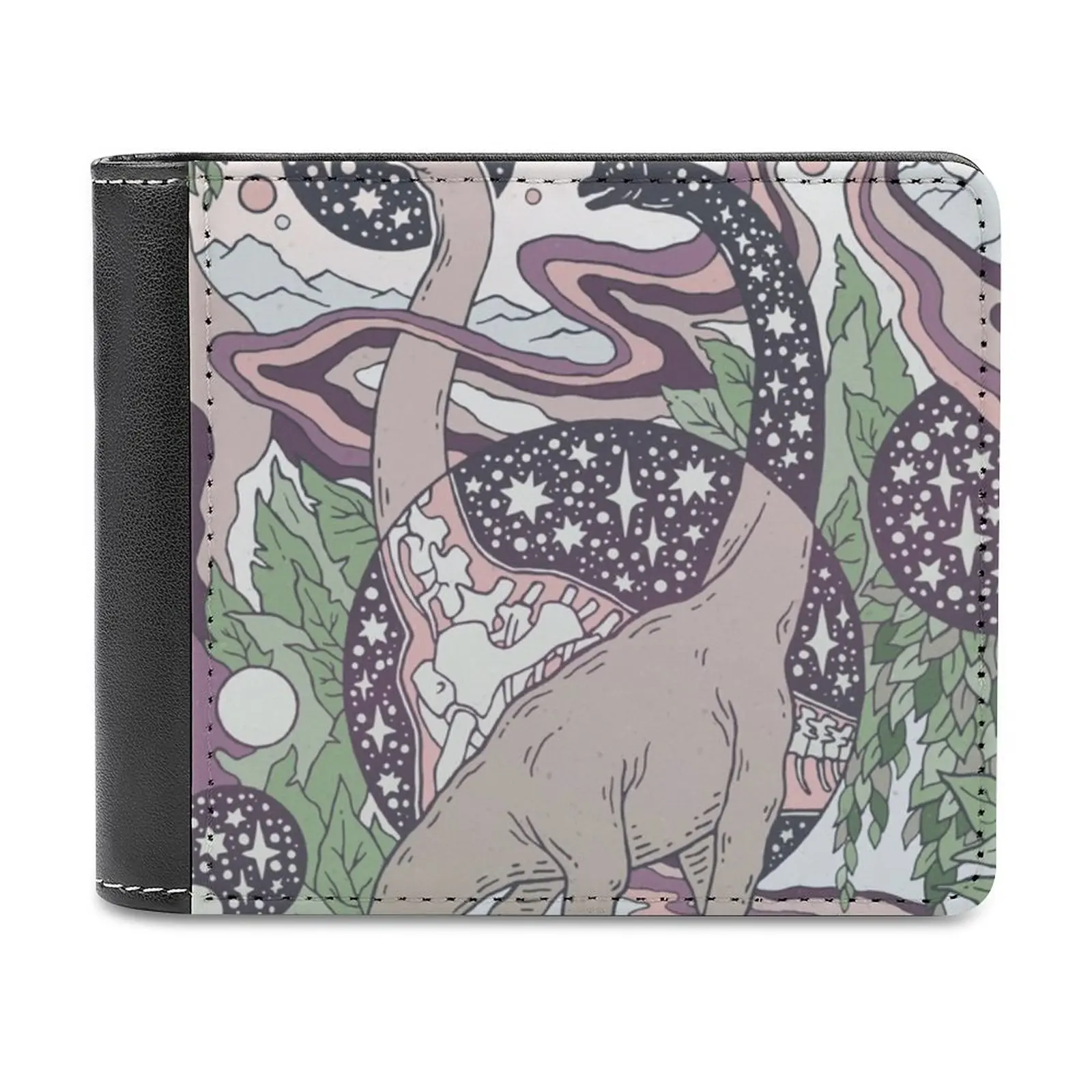 Мягкие мужские кошельки с динозавром и палеткой фиолетового дыма новинка