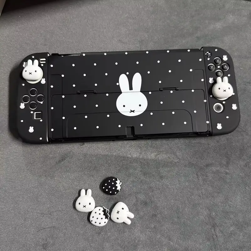 Фото Защитный чехол Miffy Polka Dot для Nintendo Switch2 Oled Ns Lite, жесткий корпус с мягкой ручкой и накладками на стики, мультяшный дизайн, подарок №5