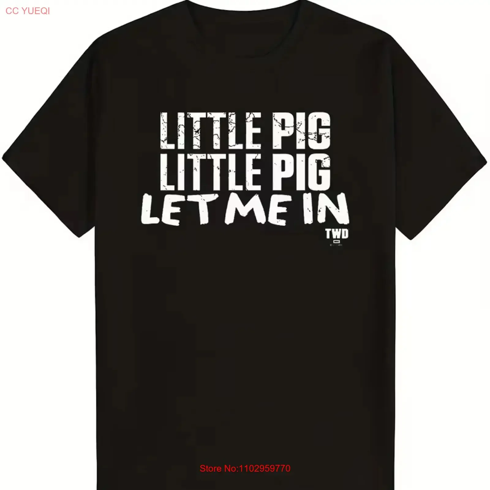 Фото Футболка The Walking Dead Negan «Little Pig Let Me In» с эффектом потертости, винтажная, модная, для повседневной носки, унисекс, мягкая №1