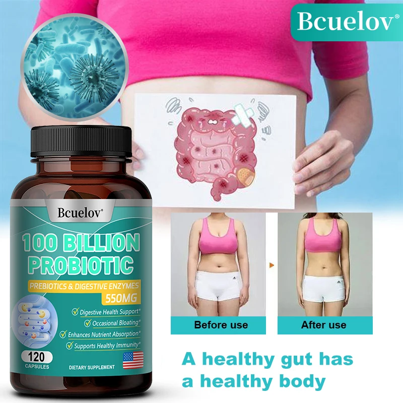 

Bcuelov Probiotics Help Promote Digestive Health + Relieve Bloating and Support Immunity in Men and Women.
