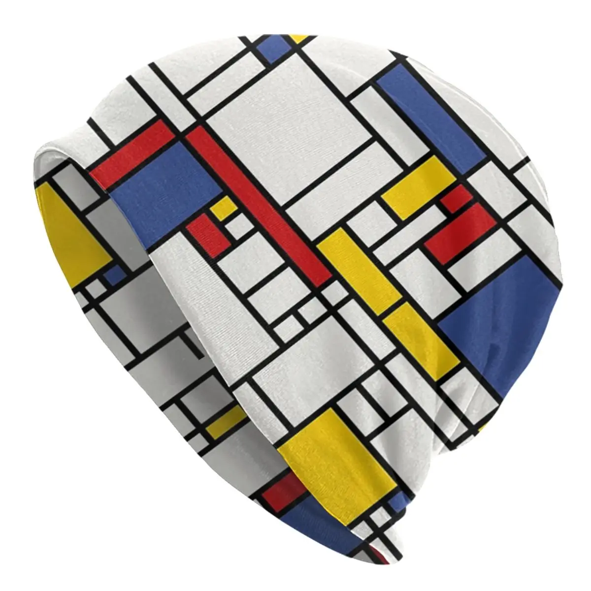 Теплая вязаная шапка Piet Mondrian в стиле хип-хоп осенне-зимняя уличная шапки для