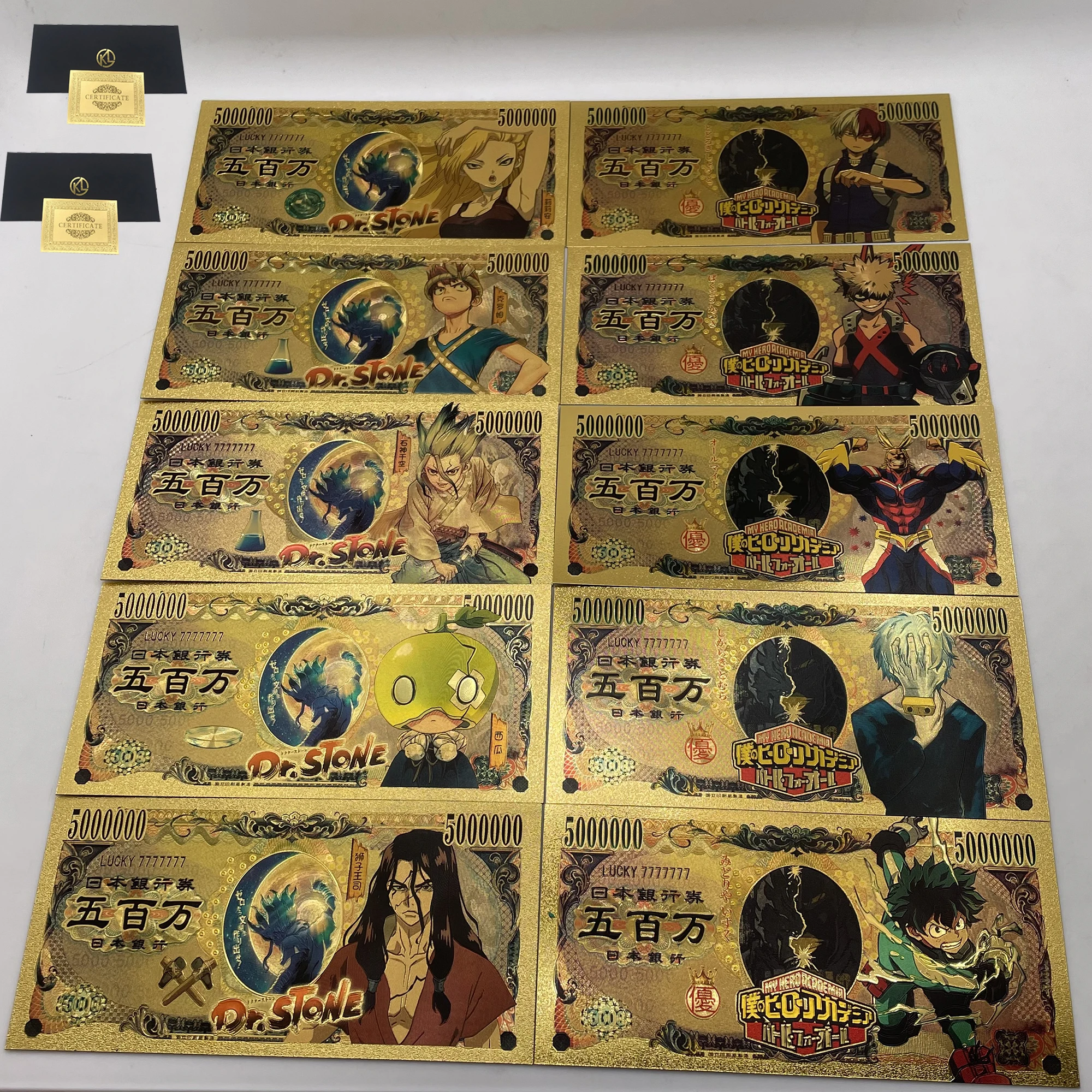 

Kelin Japanese Anime My Hero Academia Dr. STONE EVA Ladies high Quality Anime Banknotes for Kids Cartoon Gifts for Collection