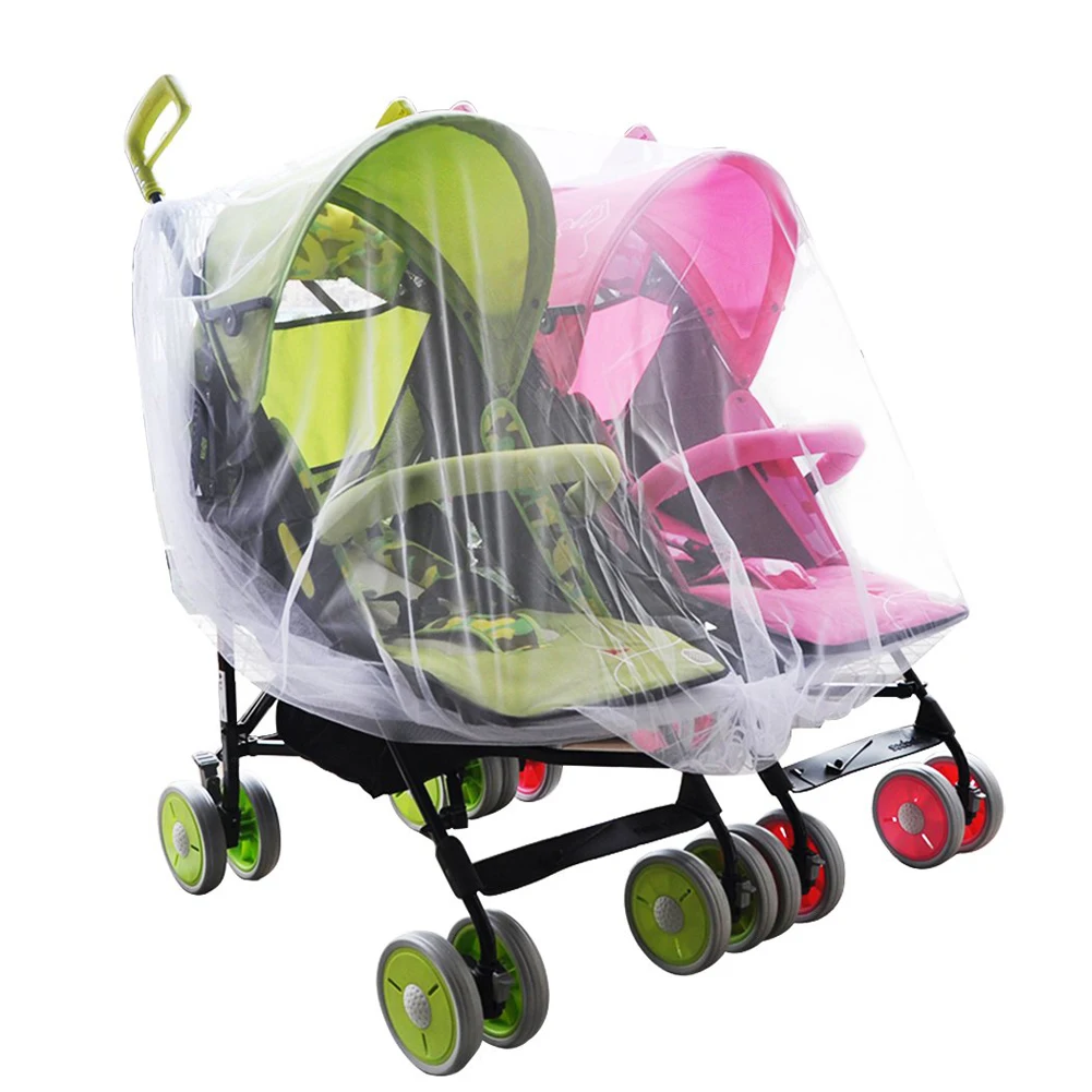 

Twin Baby Stroller Pushchair Mosquito Net Insect Shield Safe Infants Protection Mesh Big Size For Twins Stroller Accessories #WO