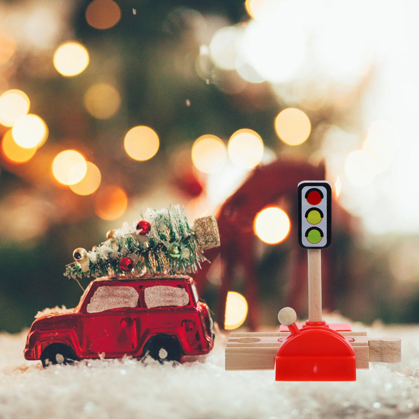 

Train Track Accessories Woody Toy Children Roadblock Model For Games DIY Kids Decorative Playing Wooden Christmas
