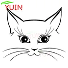 YUIN Милая наклейка на автомобиль с лицом кошки, стильный модный стиль, ПВХ бампер, украшение окна, аксессуары, мотоциклетная Водонепроницаемая наклейка