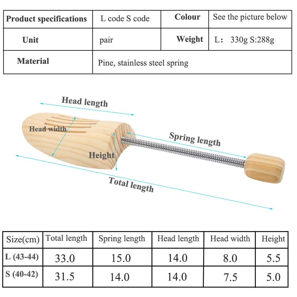 CORRECTION Shoe Tree Wood Shoes Stretcher, Wooden Adjustable Man Women Flats Pumps Boot Shaper Rack Expander Trees Shaper S/L