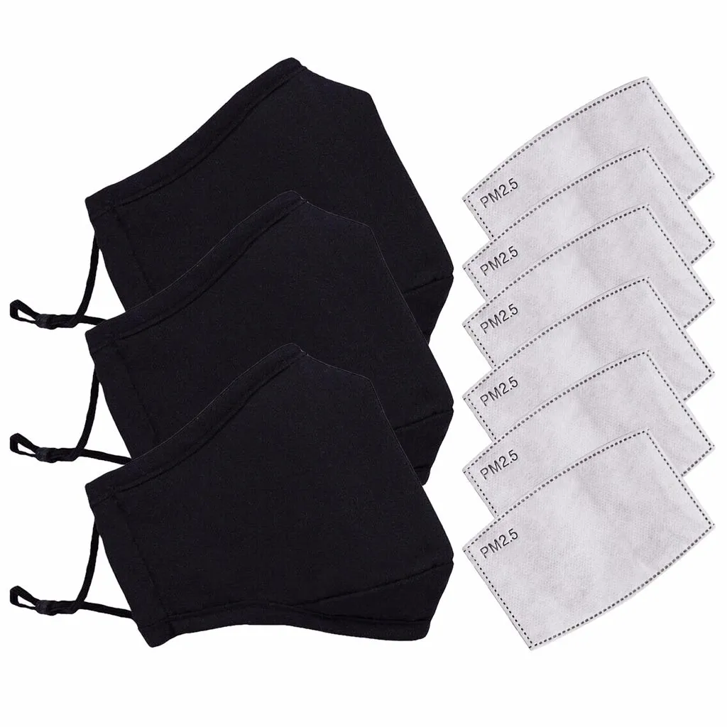 

Cotton PM2.5 Black mouth Mask anti dust mask Activated Carbon filter Windproof Mask Mouth Cover mascarillas cubrebocas маска