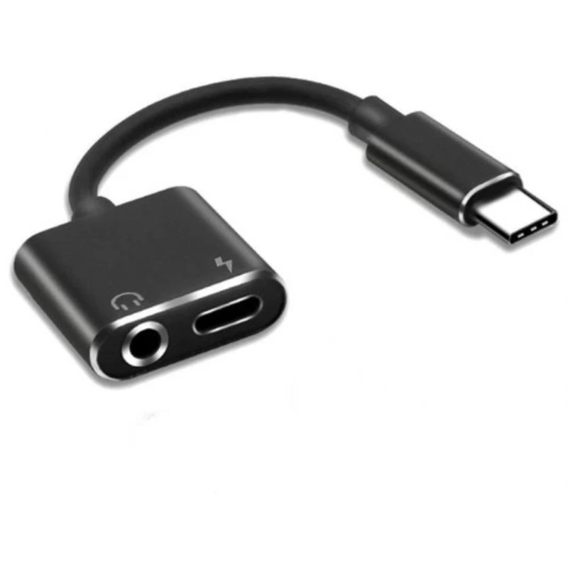 

2 in 1 USB Type- C to 3.5 mm and Charger Headphone Audio Jack Cable Adapter