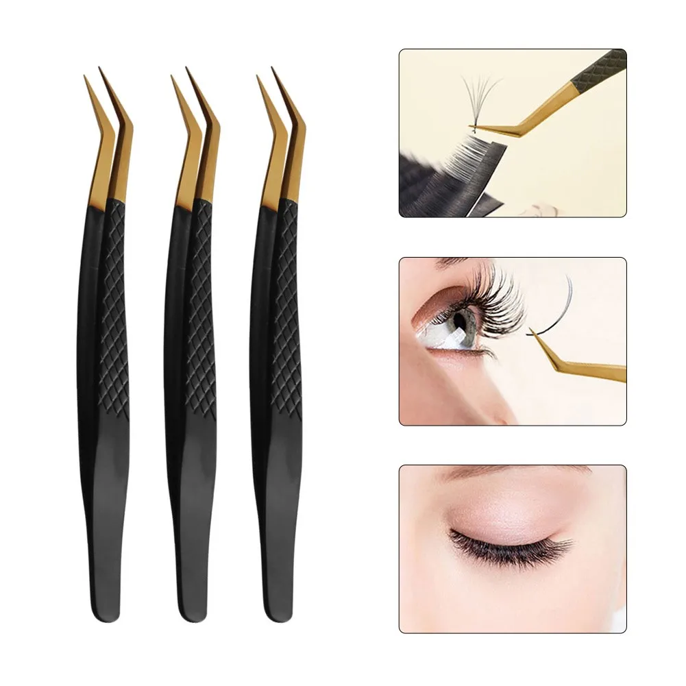 

1pcs Professional For 3D Tweezers Stainless Steel Volume Eyebrow Tweezer False Eyelash Extension Tweezers For Makeup Tools