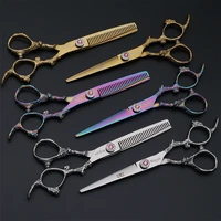 hair scissors 6 0 inch professional thinning barber scissors flat cutting teeth scissors stainless steel hair styling tools