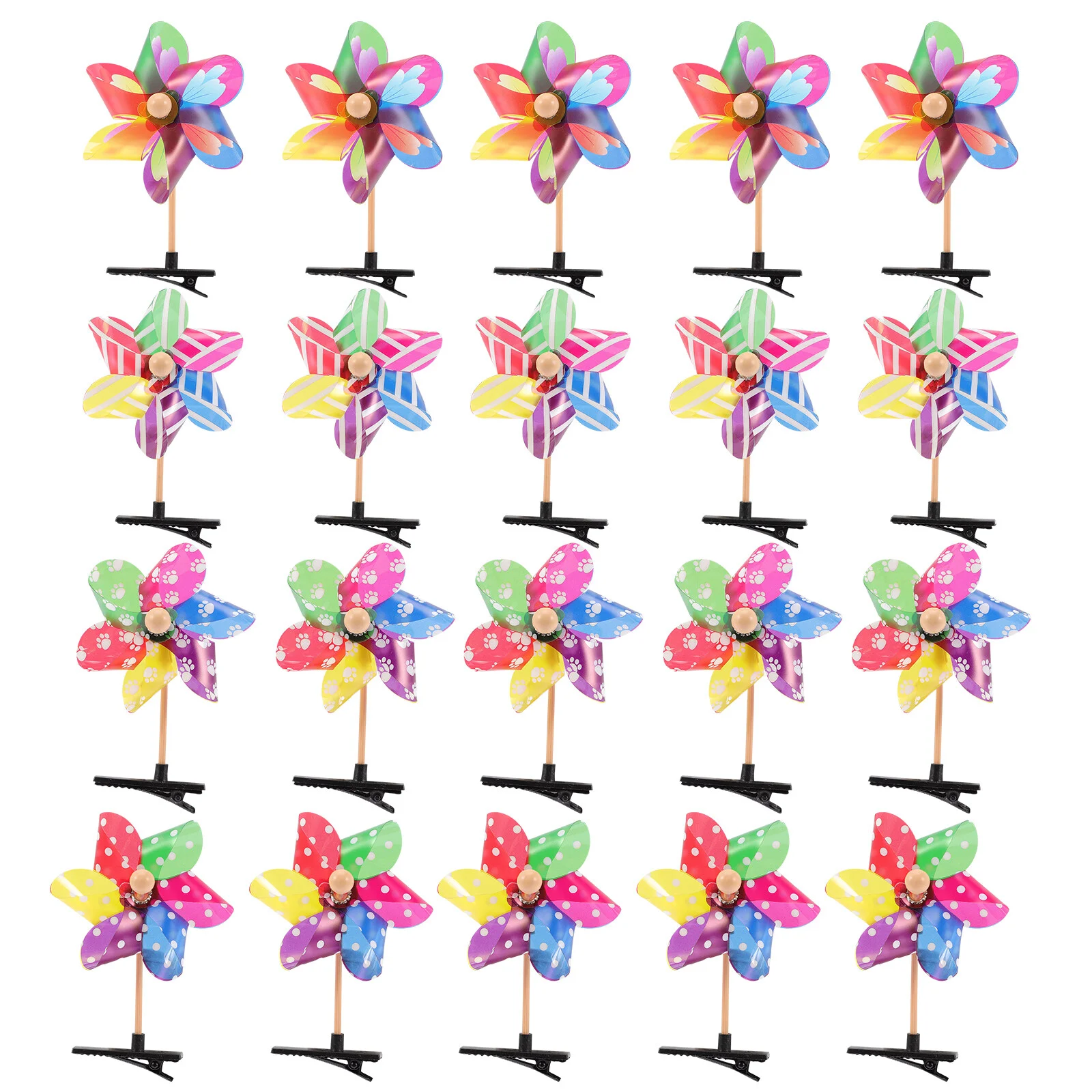 

24Pcs Pinwheel Hair Clips Colorful Hair Barrettes for Hair Accessories Kids Party Favor, Pinwheel and Home