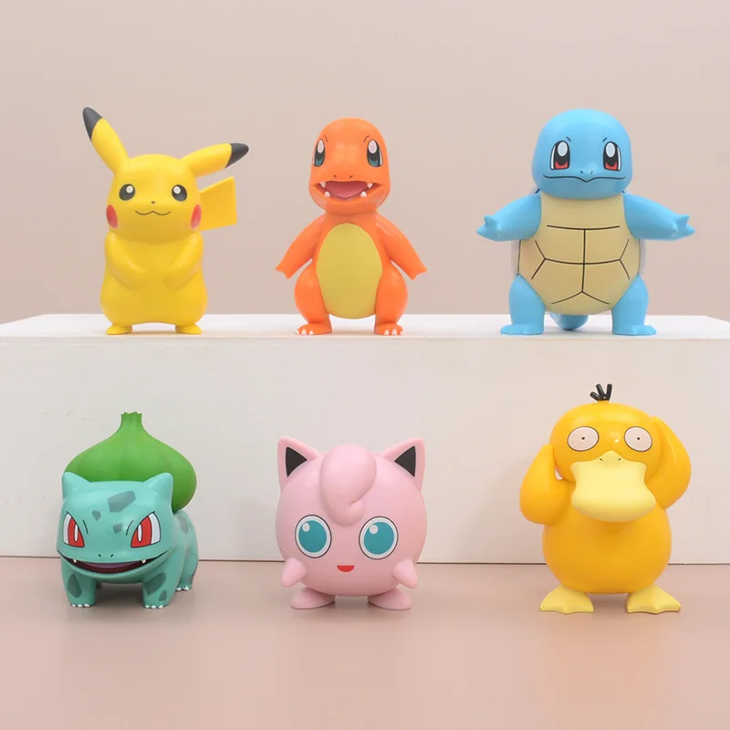 

Genuine 6style Pokémon Anime Figures Pikachu Squirtle Action Figure Collection Ornament Pokemon Model Toy Children Birthday Gift