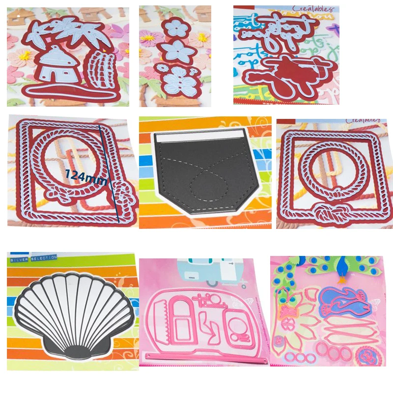 

Cutting dies Design of metal cutting mold for creating decorative clipboard, photo album practice, process flow, process card,