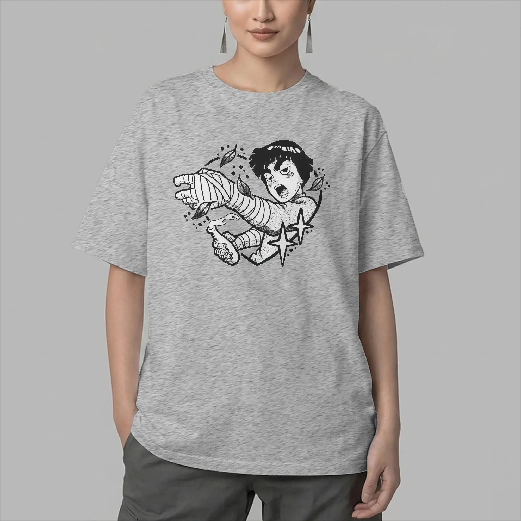 Фото Мужская футболка Rock Lee Naruto, крутые хлопковые футболки с короткими рукавами, футболка с изображением манги и аниме, одежда с круглым вырезом, с принтом №2