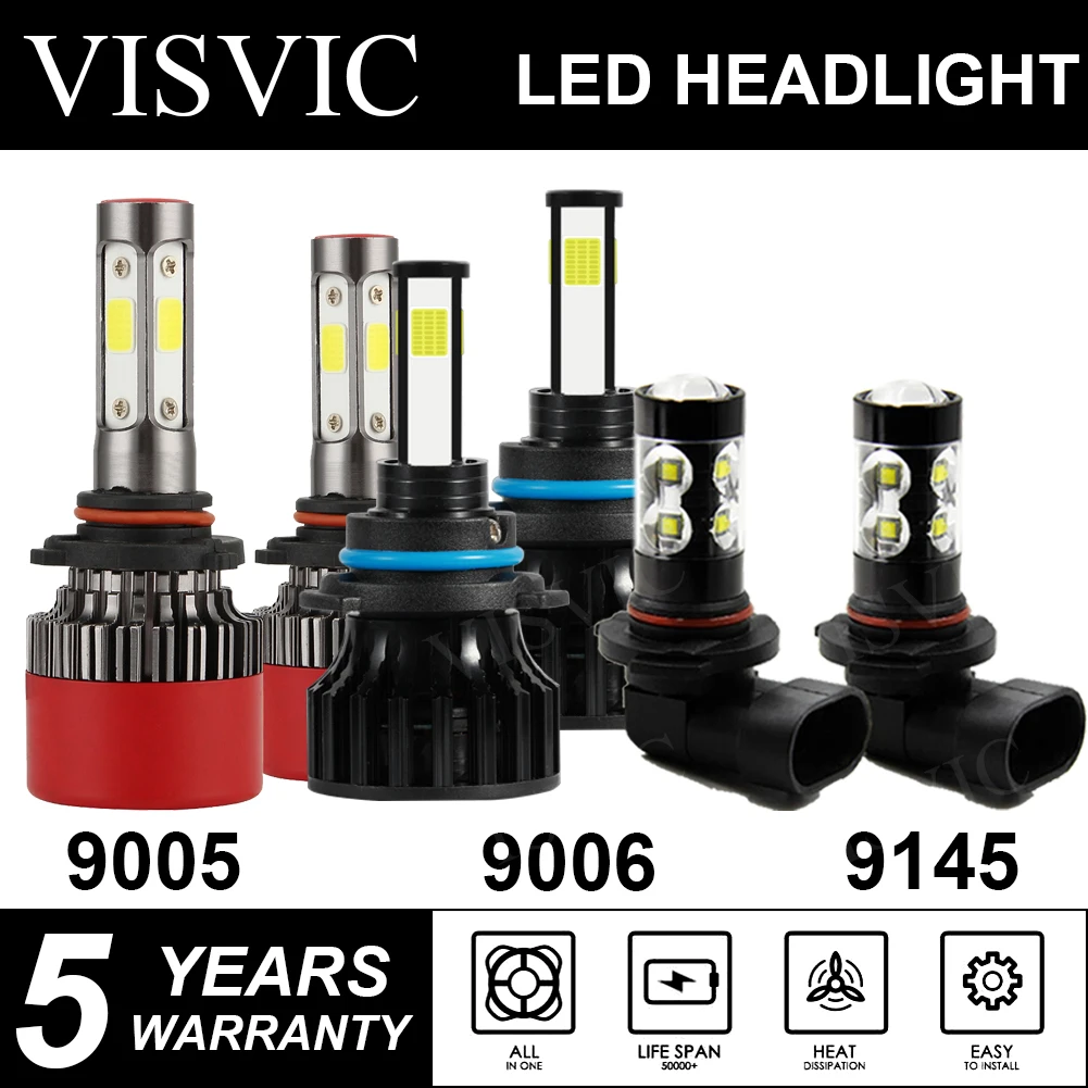 

For GMC Sierra 1500 2500 HD 3500 2003-2006 LED Headlight High+Low Beam Fog Light