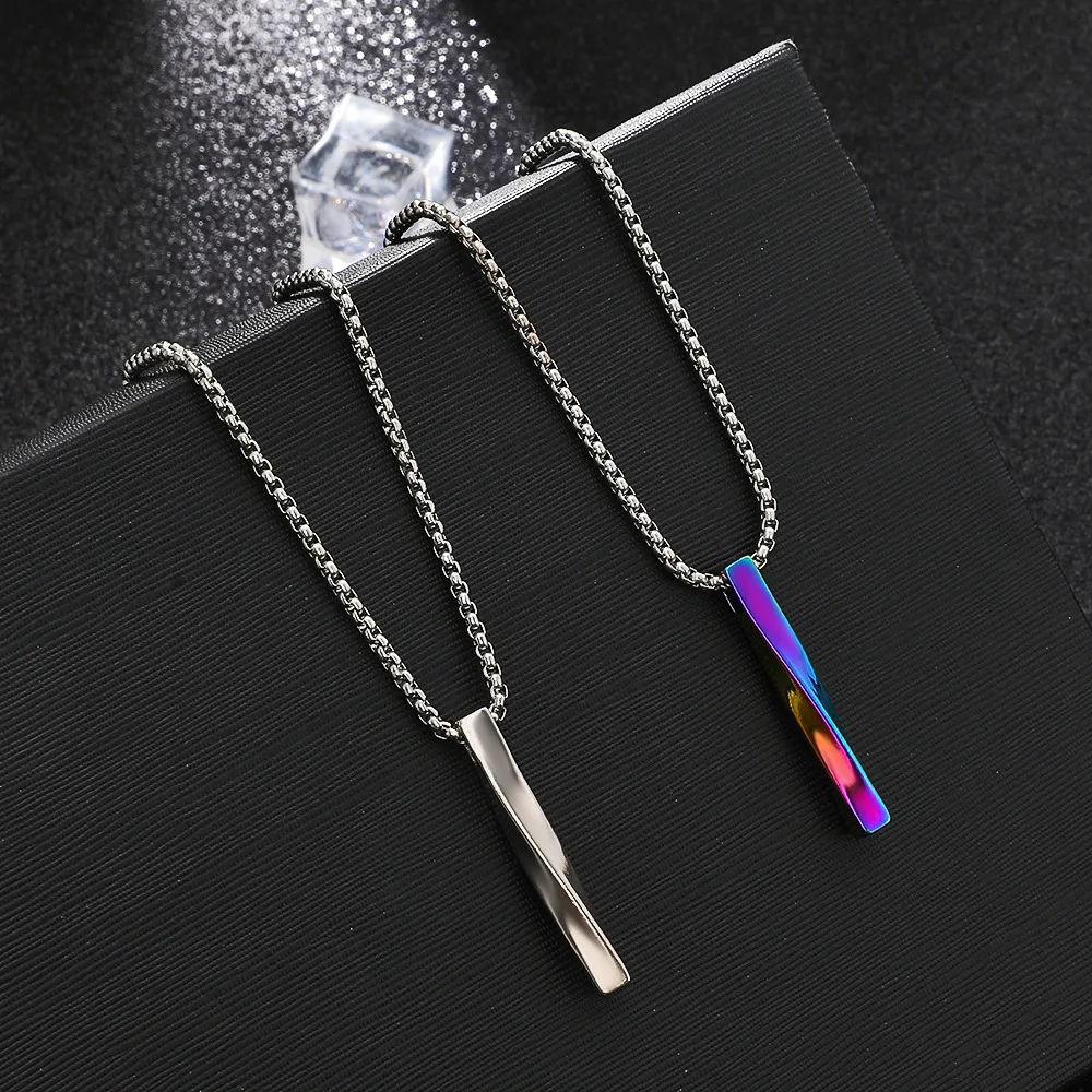 

Punk Hip Hop Spiral Pendant Stainless Steel Necklaces for Women Man Fashion Simple Silver Color Chain Necklaces Party Jewelry