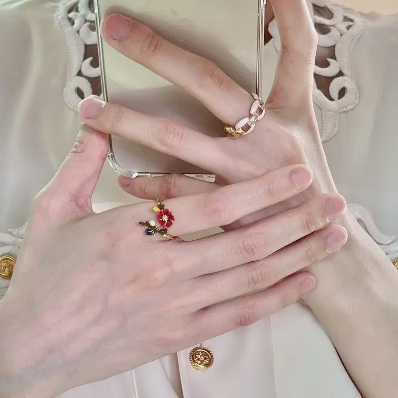 

Flower Index Finger Ring Luxury Love Gold Ring Wedding Ring Round Rings for Women Couple Rings Jewelry for Women Lovers Ring