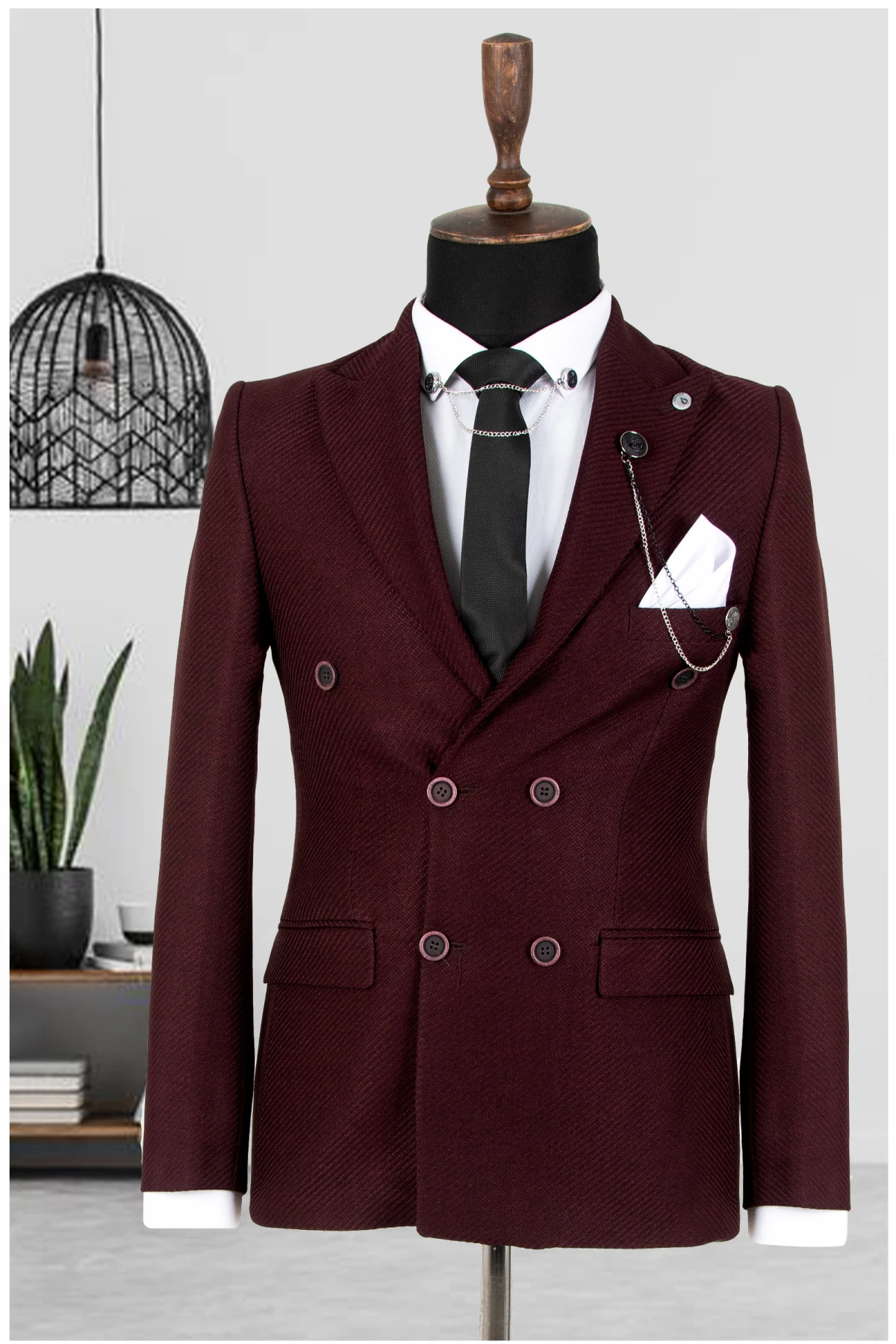 

DeepSEA Slim Fit double breasted collar men's jacket 2201033