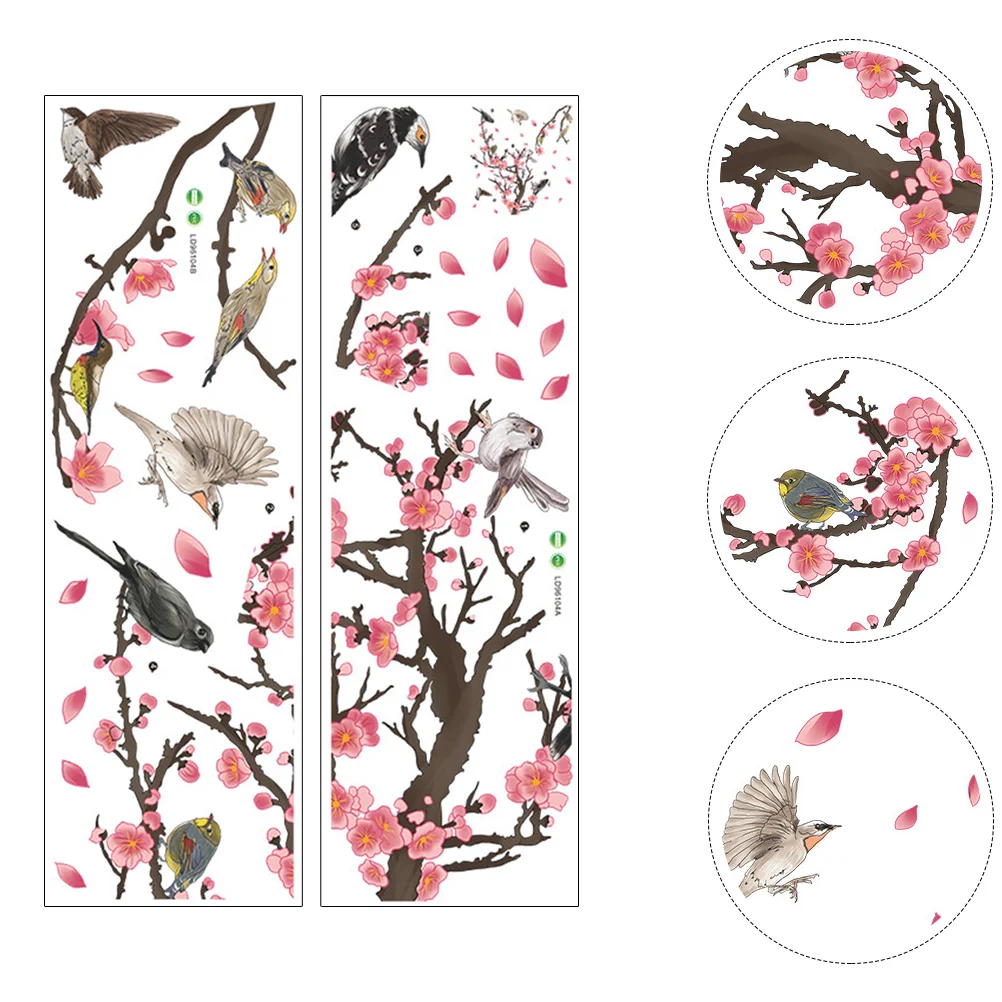 

Wall Decals Sticker Birds Bird Stickers Decal Flowerbranch Tree Watercolor Peelstick Diyfloral Flying Murals Design Room Decor