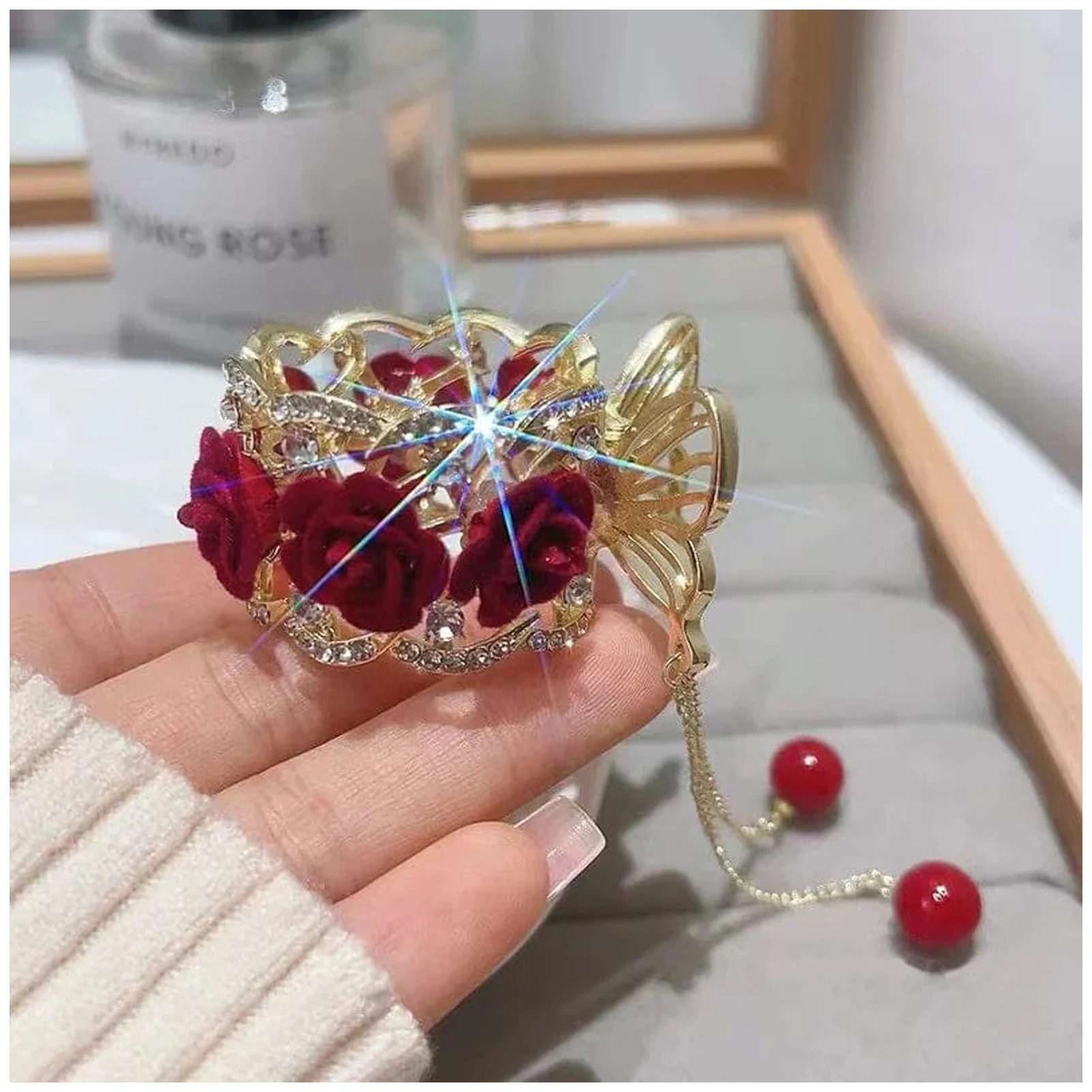 

Винтажная заколка для волос с розой и кисточками, свадебные головные уборы, аксессуары для волос для женщин и девушек, подарки на день рождения