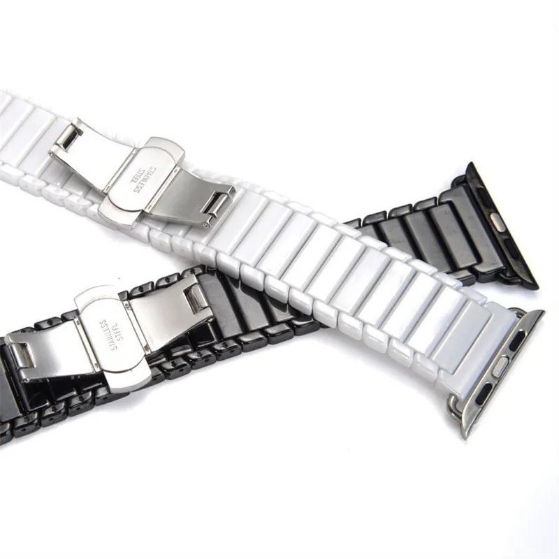 Ремешок керамический для Apple Watch Band 44/42 мм 38/40 браслет из нержавеющей стали с