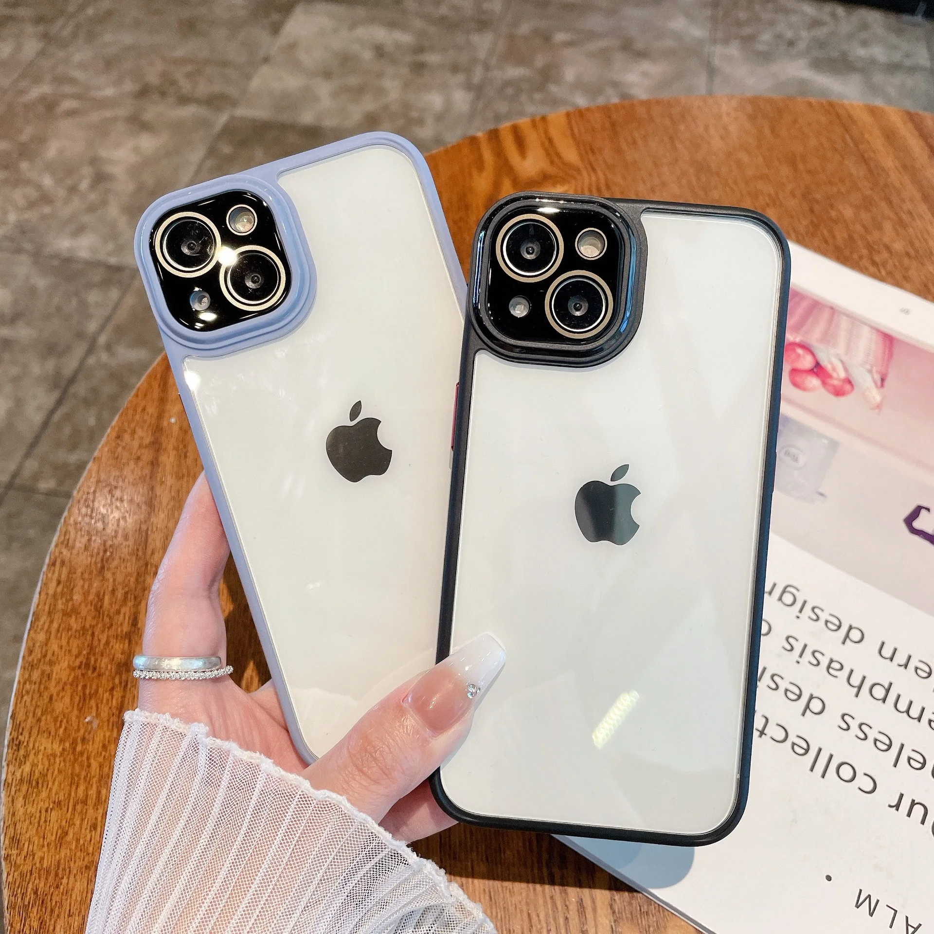 

Stylish Simple 2-in-1 Lens Film Plating Protective Phone Case for iPhone 14 13 12 Pro Max 12 13 14 Pro 14 13 12