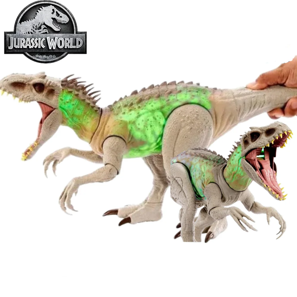 Фото Оригинальная камуфляжная игрушка-динозавр Mattel Jurassic World, Indominus Rex, фигурка со световыми звуками, игрушки для мальчиков №1