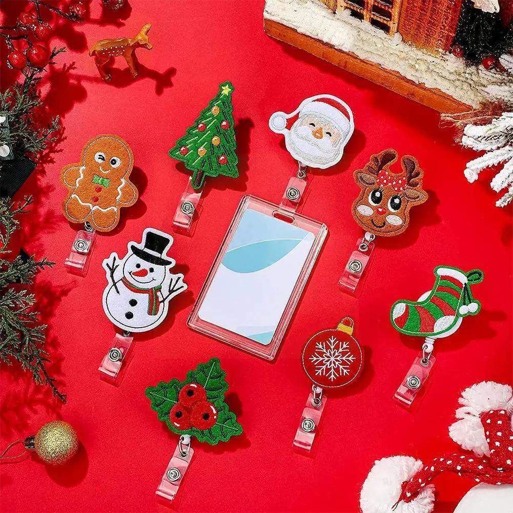 

Рождественский выдвижной Бейдж, кольцо-цепочка для вытягивания, держатель для удостоверения личности больницы, цепочки для медсестер, бирк...