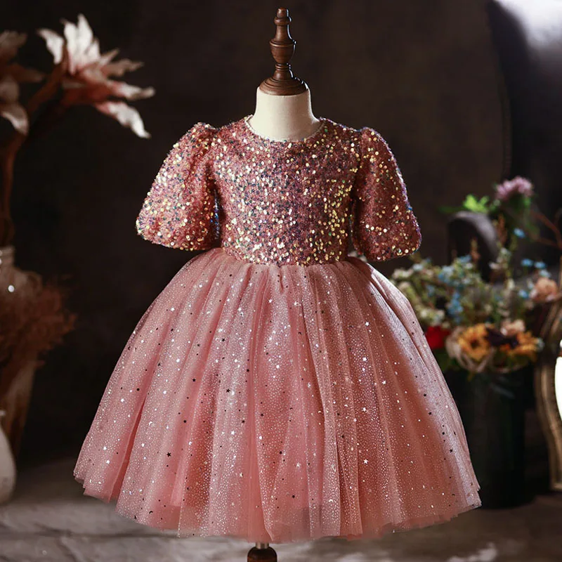 

Evening Dress Sequins O-Neck Short Sleeves Ball Gown Simple Floor-Length Elegant Pleat Tulle Party Formal Dresses Woman B1692