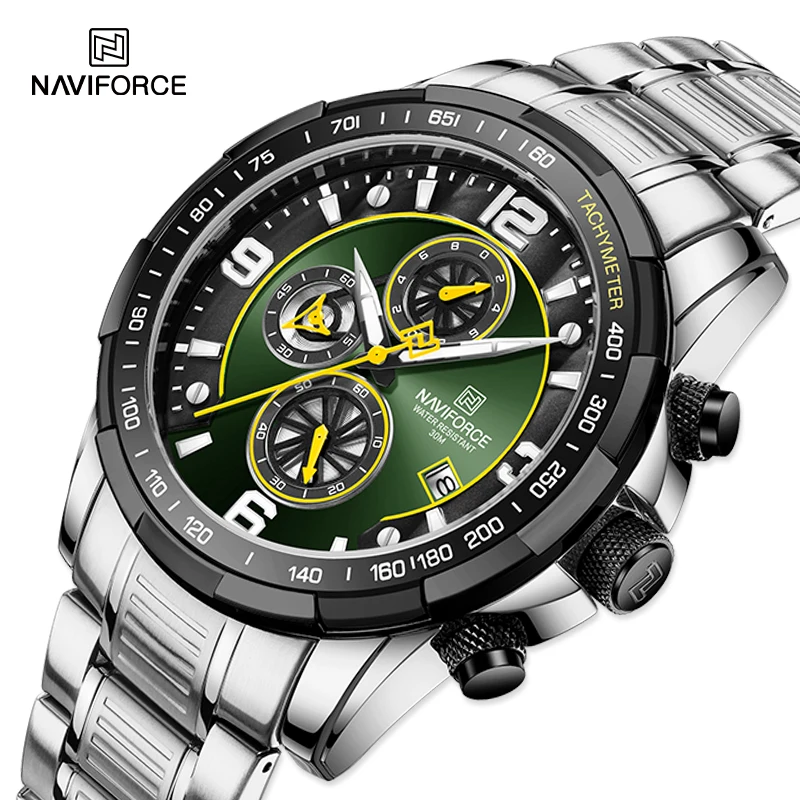 

2022 New Mens Luxury Watches NAVIFORCE Chronograph Clock Waterproof Sport Automatic Date Quartz Watch For Men Relogio Masculino