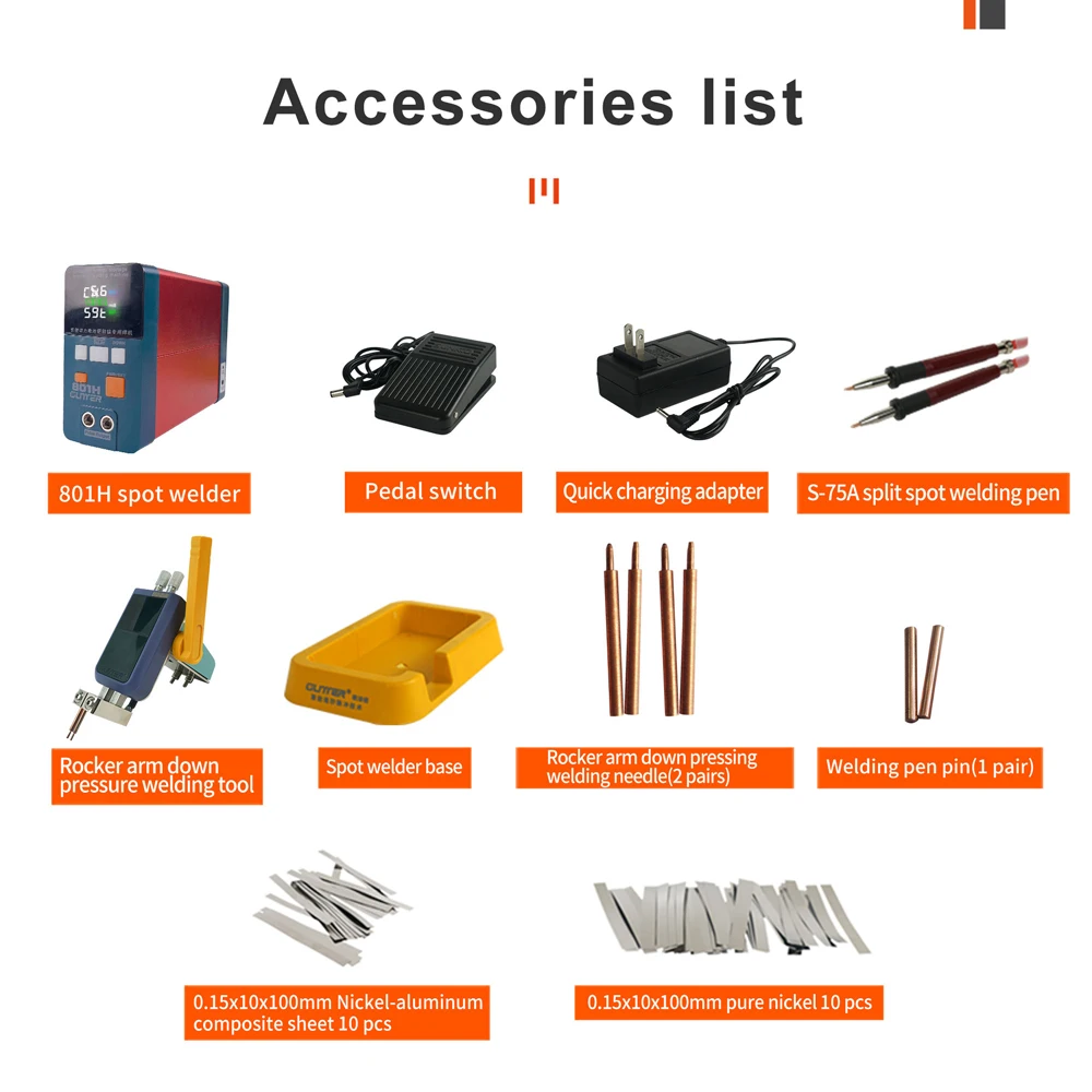 Аппарат для точечной сварки GLITTER 801H портативный алюминиевый и никелевый аппарат