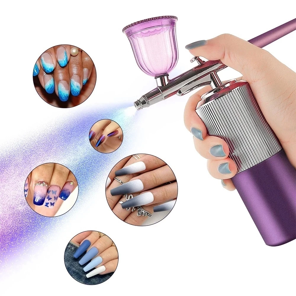 Kit 160kpa Airbrush Nail Manicure Paint Art Salon Multi-sprayer Gun Nail Art Tattoo Craft Cake Design