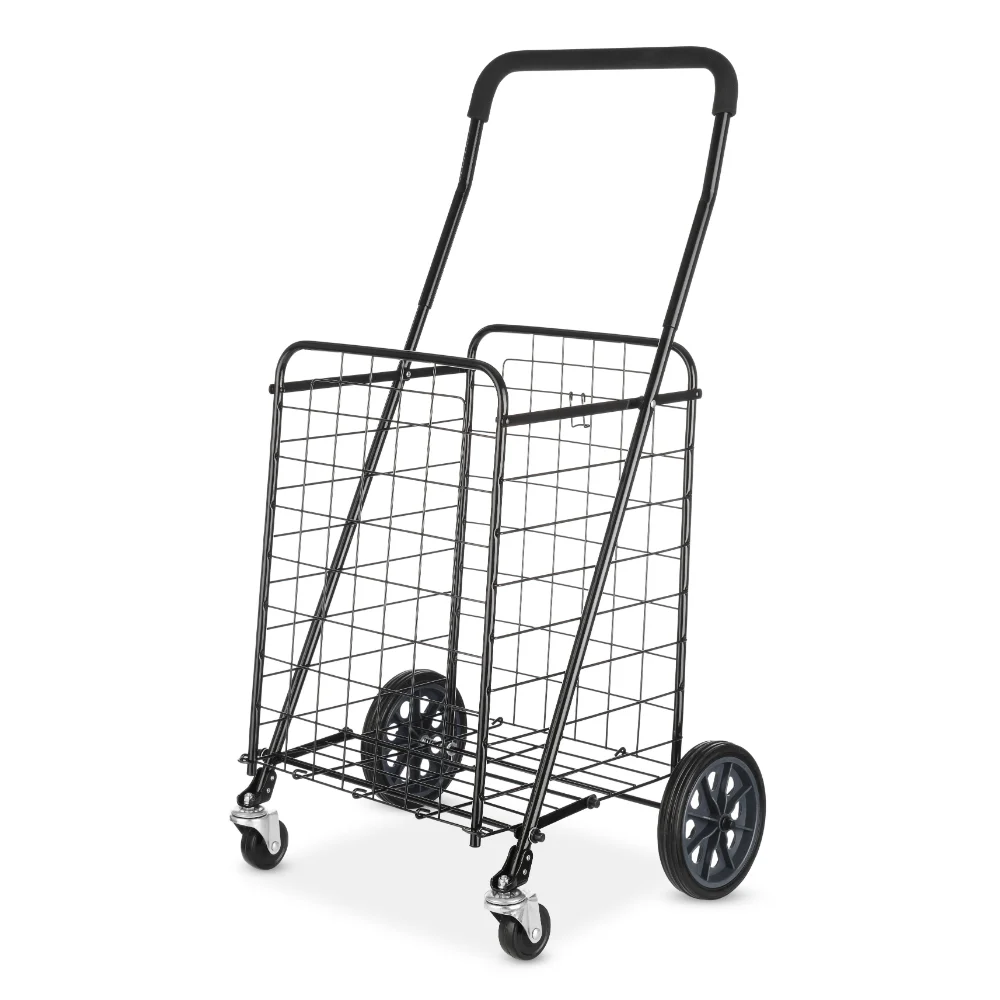 

Mainstays Adjustable Steel Rolling Laundry Basket Shopping Cart, Black Shopping Carts 21.50 X 19.50 X 41.00 Inches