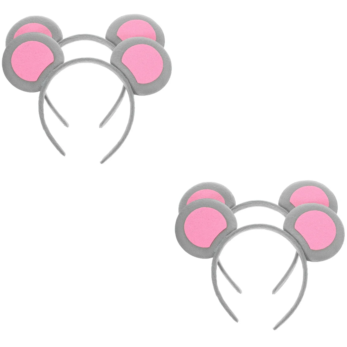 

4 Pcs Ear Animal Headband Hair Toppers Mouse Costume Fabric Ears Hairband Party