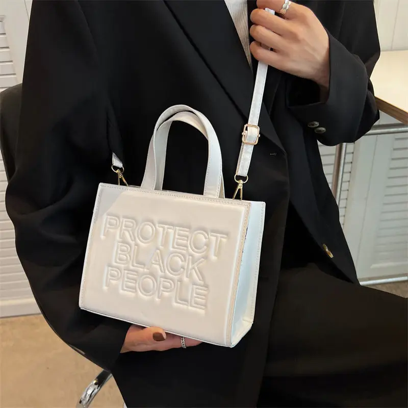 

Women Handbags Fashion Letters Tote Bag Designer Luxury Pu Leather Shoulder Crossbody Bags Protect Black People Shopper Bag Men