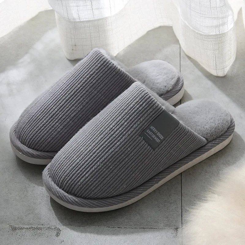 Cotton Slippers In Winter Women's Thick-soled Anti-slip Couples Home Warm Home Plush Cotton Slippers Warm Slippers