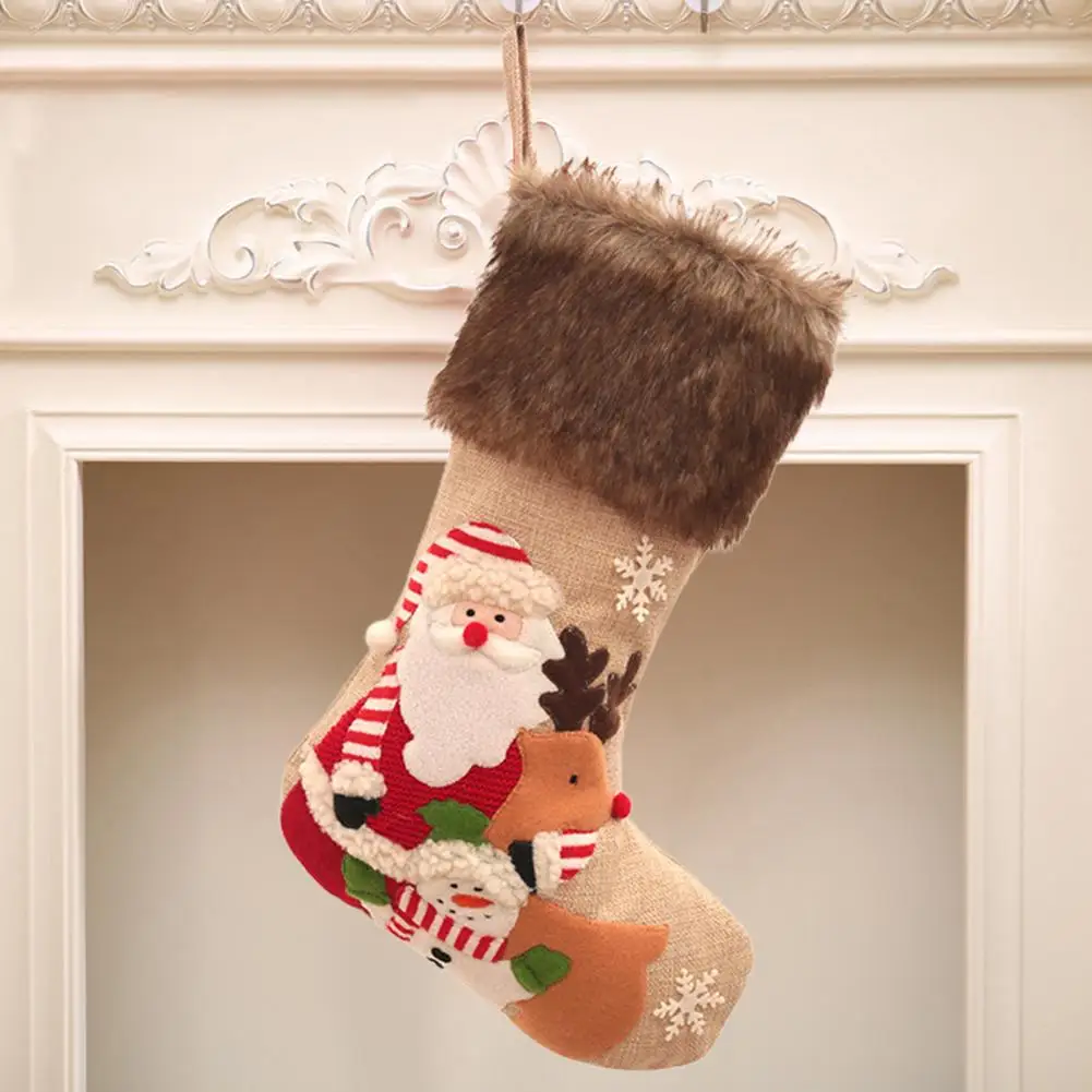 

Симпатичная подвесная Рождественская елка, подвеска для подарочного пакета, легкая Подвеска для рождественских чулок, плюшевый Топ для фес...