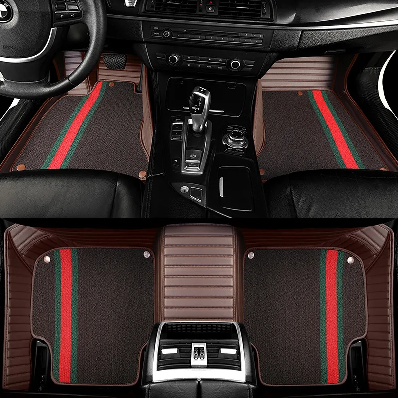 Высококачественные кожаные автомобильные коврики для Bmw 1 серии E81 E82 E87 E88 F20 F21 F52 F40