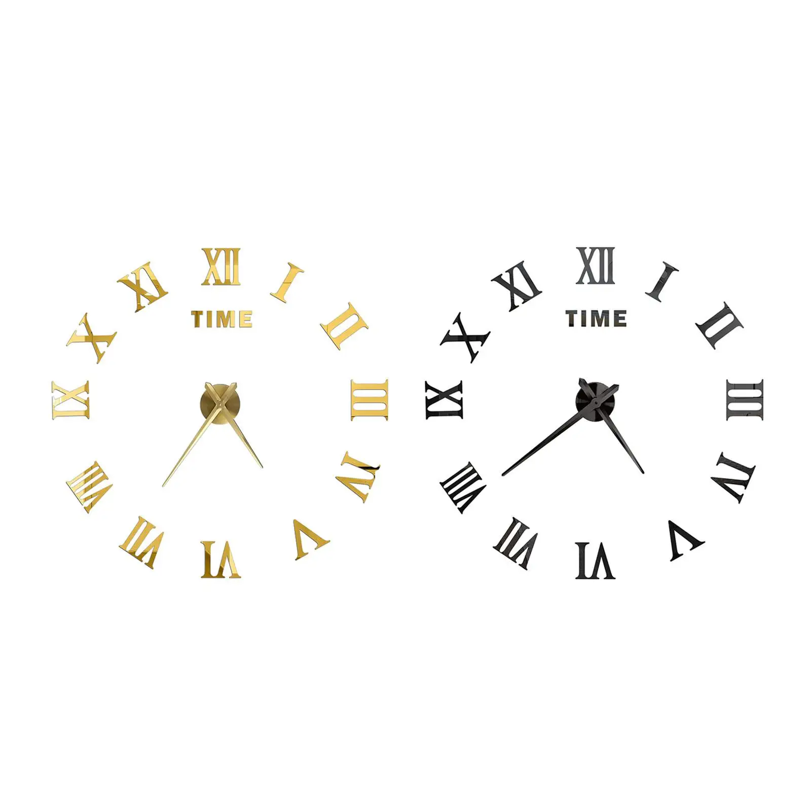 

3D Frameless Wall Clock Stickers DIY Large Roman Numerals Wall Clock for Living Room Bedroom Office Decoration