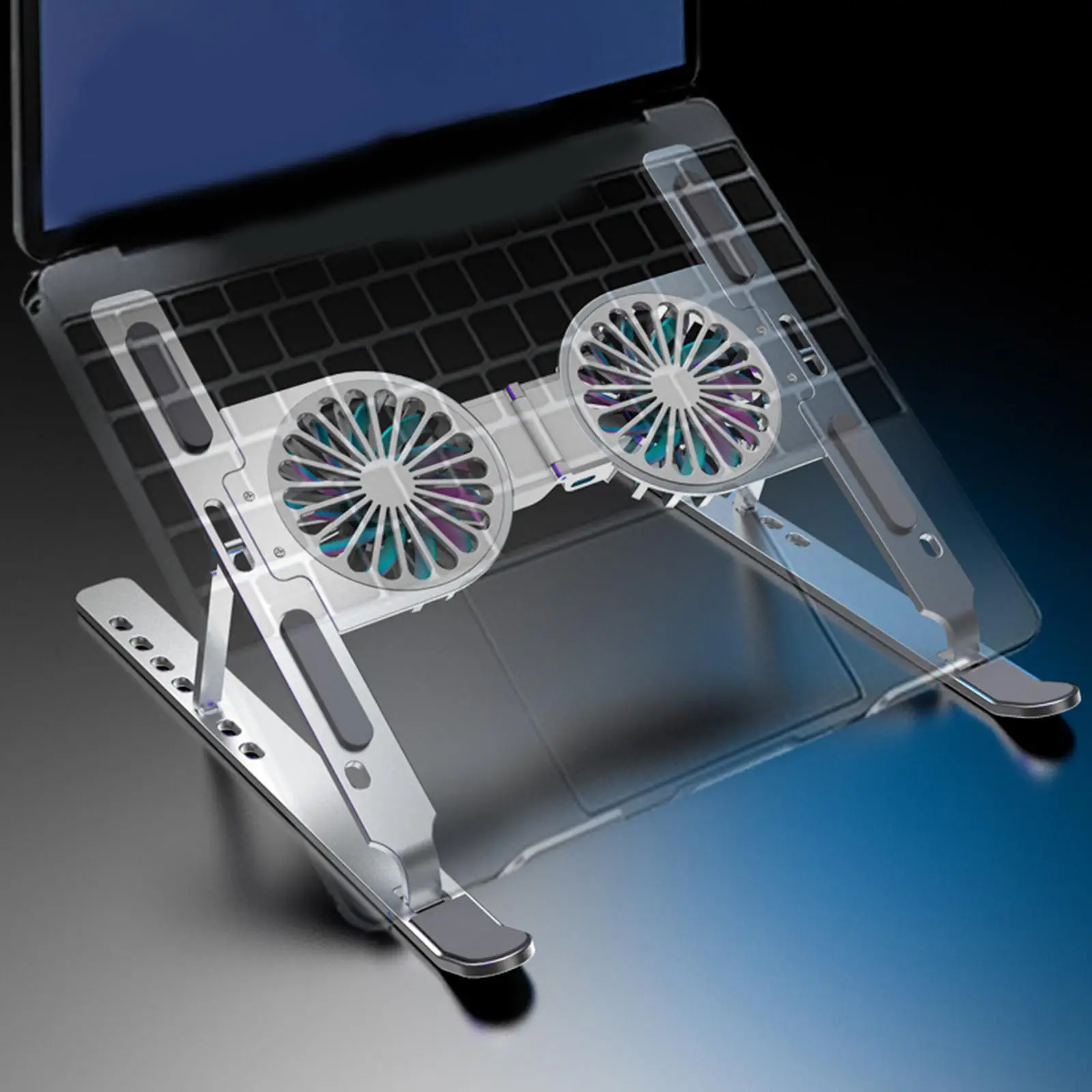 

Laptop Cooling Pad 2 Fans 7 Adjustable Heights Notebook
