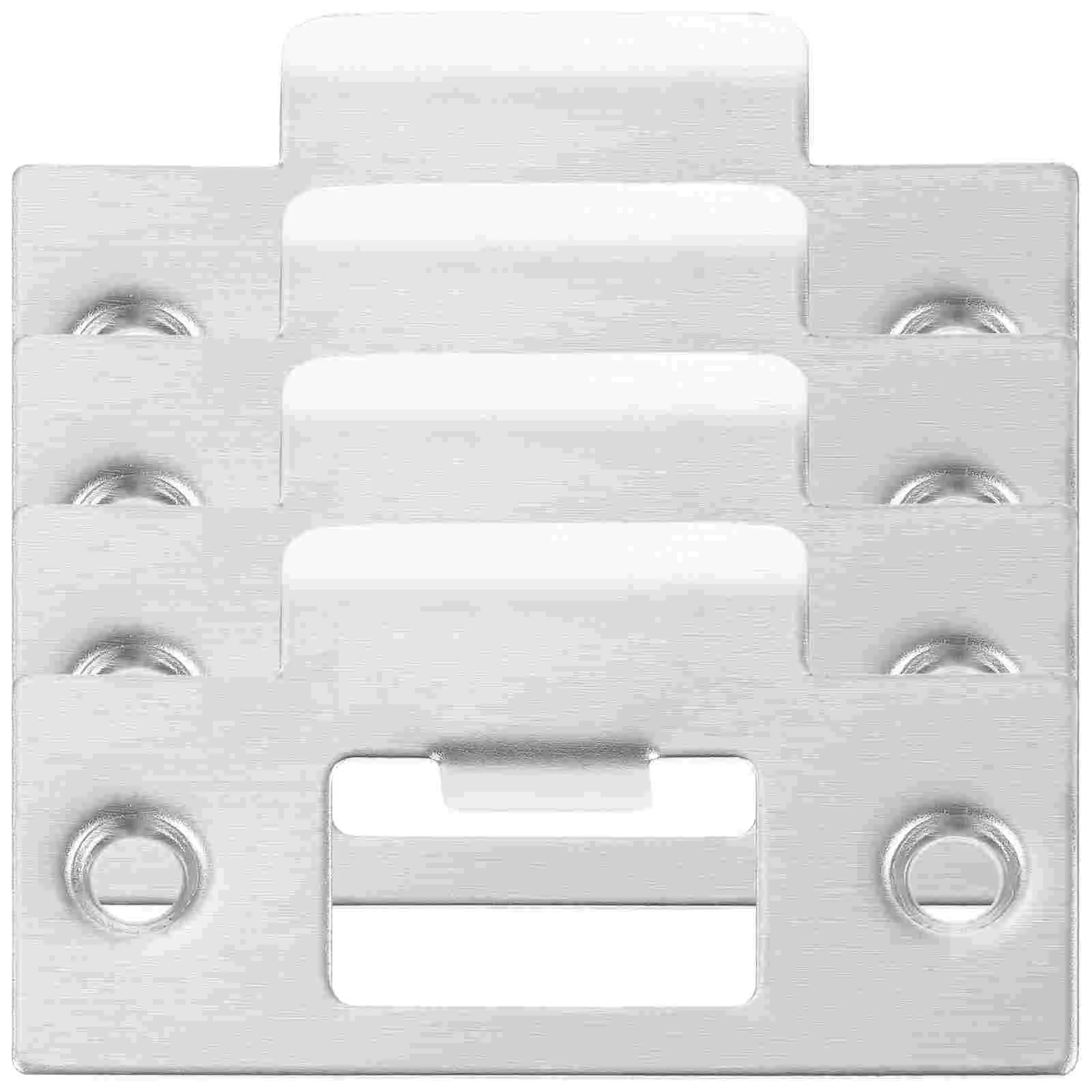 

4 Pcs Door Strike Plate Filler Garage Reinforcement Plates Locks Front Striker Accessories Hole Cover Kit