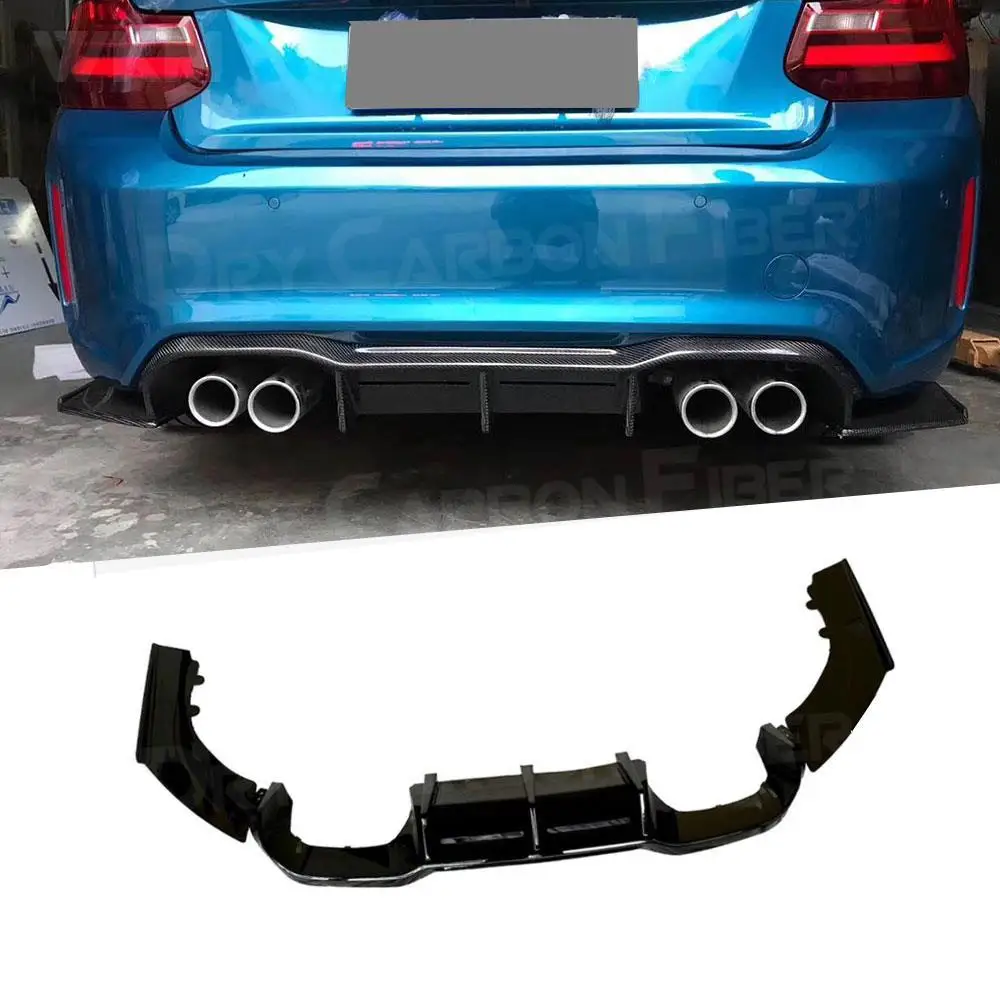 Divisori per diffusore paraurti posteriore in carbonio 3PPCS per BMW serie 2 F87 M2 M2C concorrenza 2016 ABS splitter Spoiler per labbro posteriore