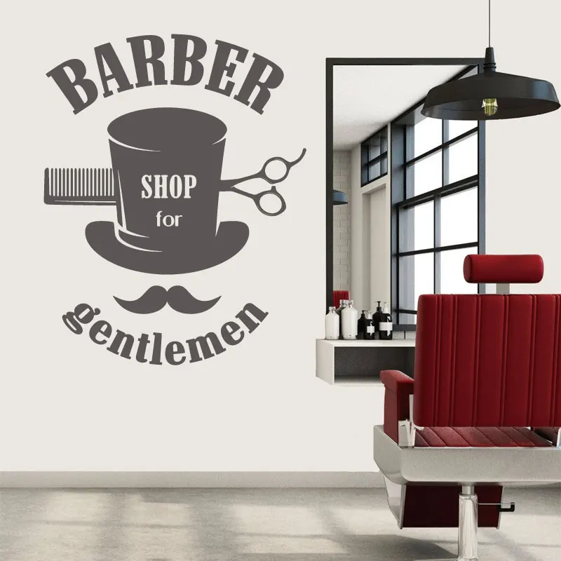 

Men's Barbershop Customizable Text Hairdressing Shaving Hairdresser Salon Window Door Shop Signboard Decoration Vinyl Decal 7