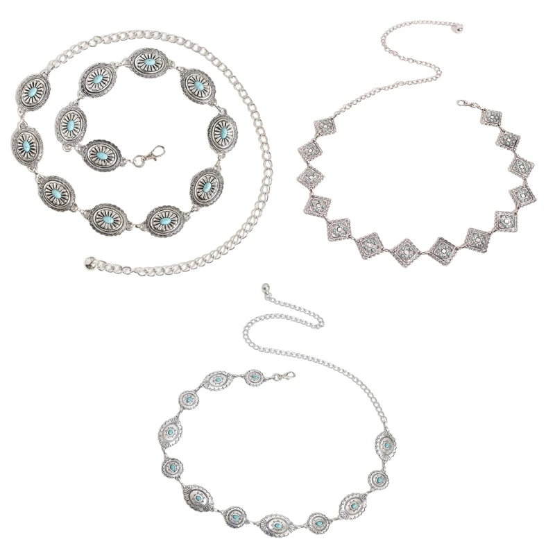 

Новый стиль, бирюзовая цепочка на талию, цепочка на живот для платья, цепочка на пояс