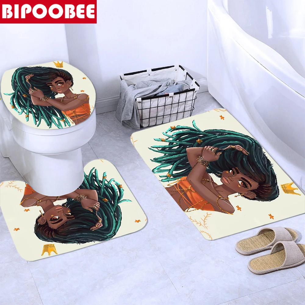 Африканская американская занавеска для душа зеленая длинная черная ванной