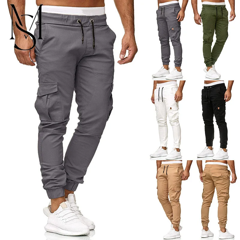 

Foreign trade men's new fashion leather matching lace-up belt slimming leggings casual trousers K1793