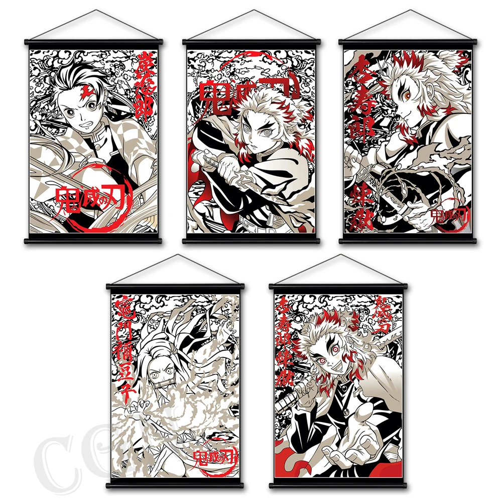

Висячая живопись, постер, рассекающий демонов, японский аниме персонаж, холст, Настенная картина, картина, украшение для дома