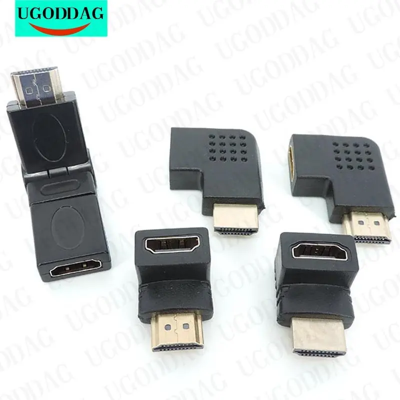 HDMI-совместимый разъем, переходник-удлинитель «папа»-«мама», переходник на 90 градусов, видеокабель с прямым углом для HDTV TV 4K